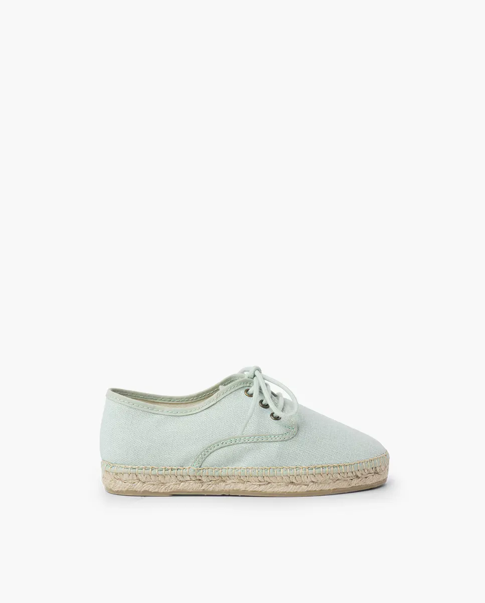 Детская обувь на шнуровке на подошве эспадрильи Pisamonas, цвет Verde Agua 
Детская обувь на шнуровке на подошве эспадрильи Pisamonas, цвет Verde Agua