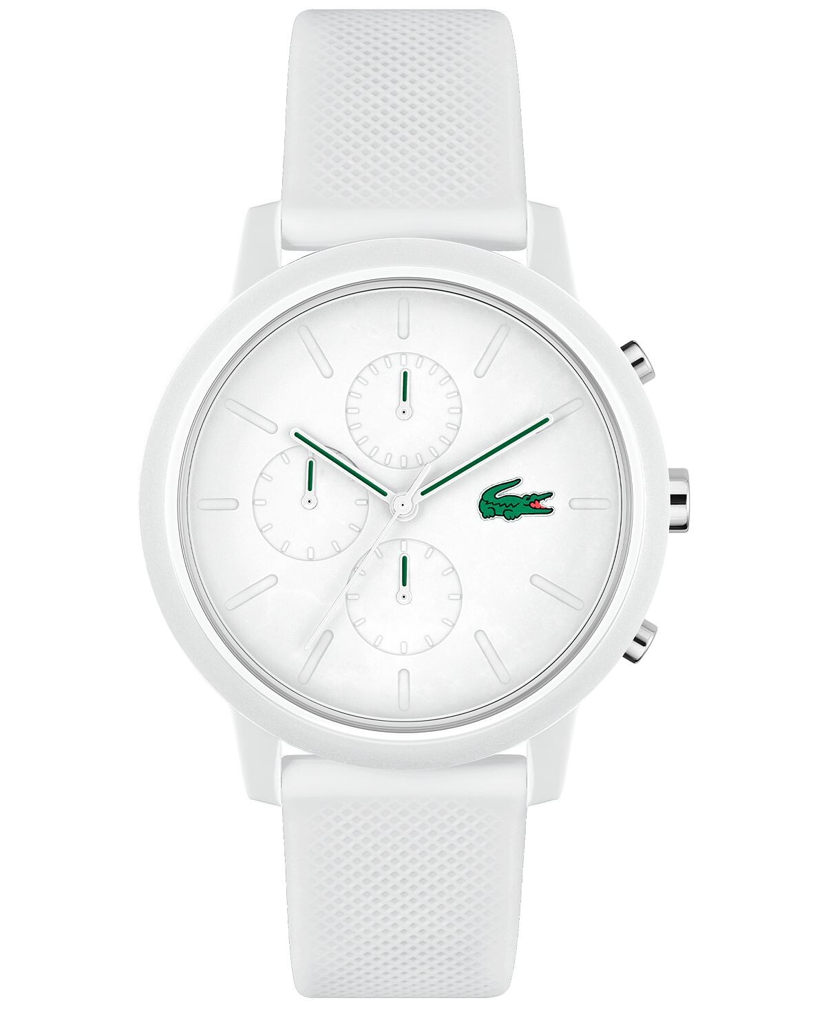 Мужчины. L 12.12. Часы Chrono Белый силиконовый ремешок 43 мм Lacoste
Мужчины. L 12.12. Часы Chrono Белый силиконовый ремешок 43 мм Lacoste