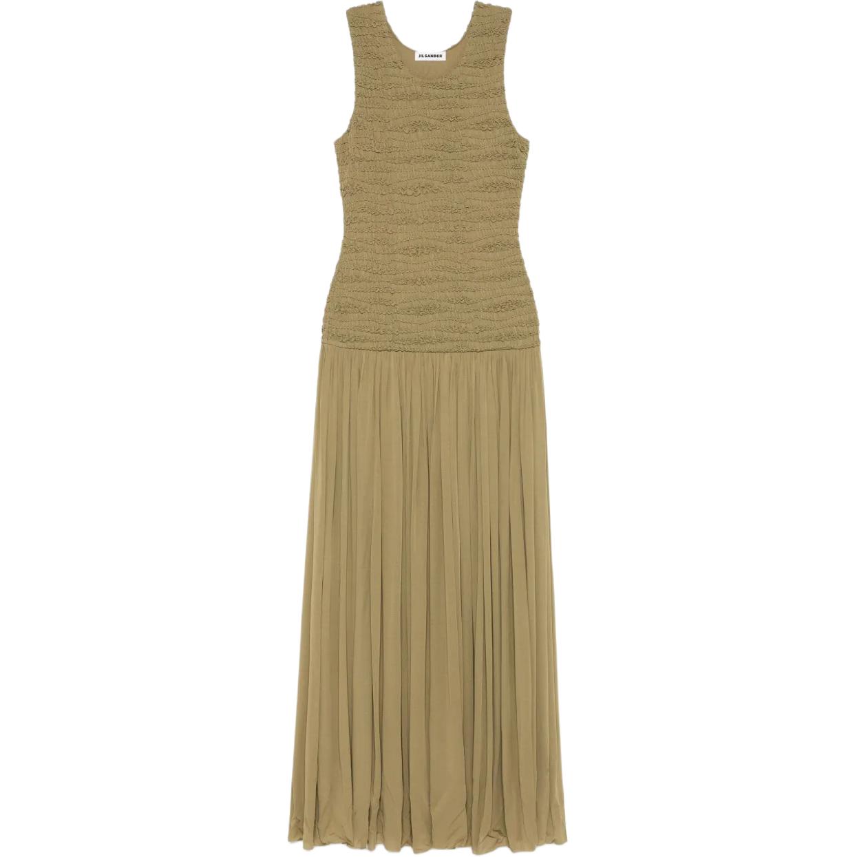 Креповое платье макси без рукавов JIL SANDER, хаки
Креповое платье макси без рукавов JIL SANDER, хаки