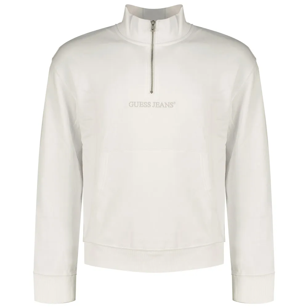 Толстовка Guess Jeans Gj Reg Embro half zip, белый 
Толстовка Guess Jeans Gj Reg Embro half zip, белый