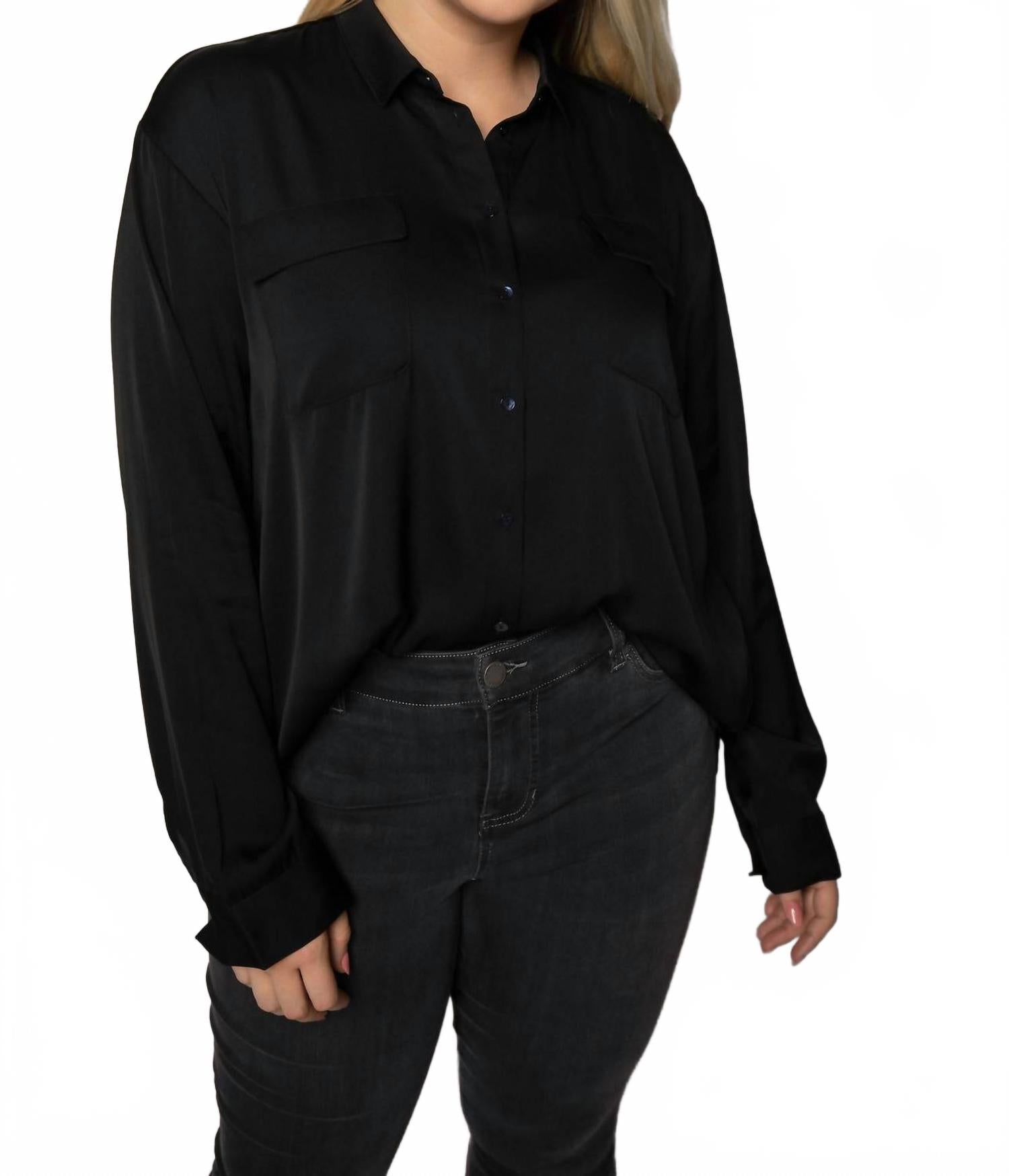 Монте Карло Шелковая рубашка плюс размера в черном цвете Nouvelle / Silk95five
Монте Карло Шелковая рубашка плюс размера в черном цвете Nouvelle / Silk95five