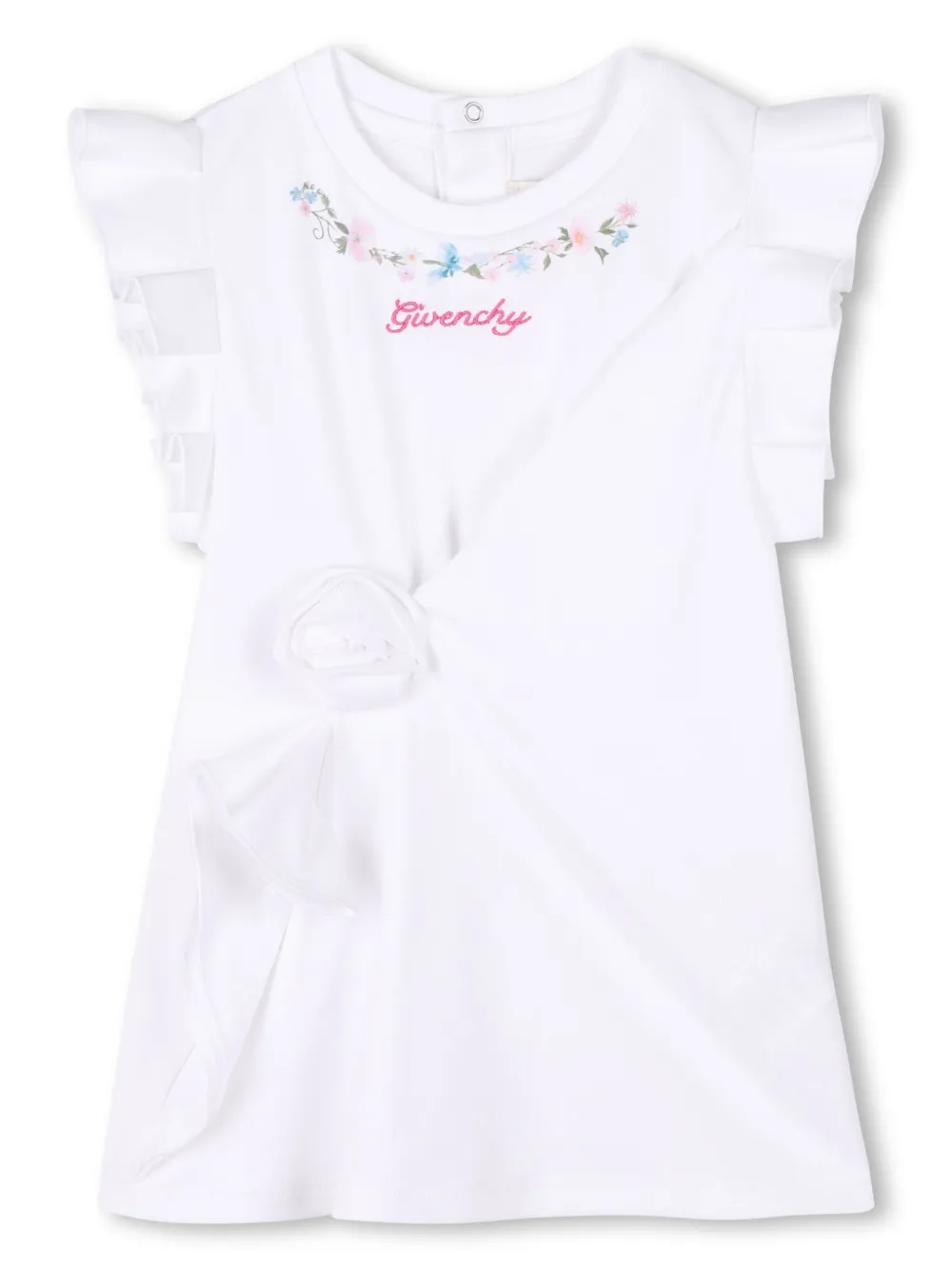 Платье с вышитым логотипом Givenchy Kids, белый
Платье с вышитым логотипом Givenchy Kids, белый