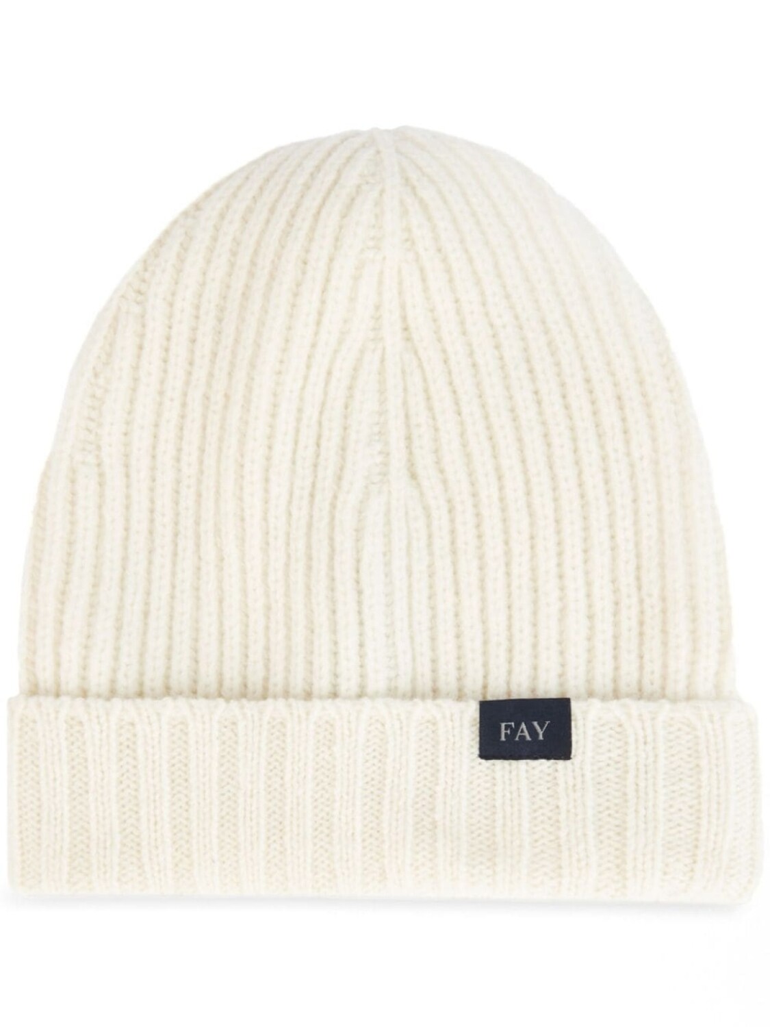 Fay шапка бини в рубчик с логотипом, белый
Fay шапка бини в рубчик с логотипом, белый
