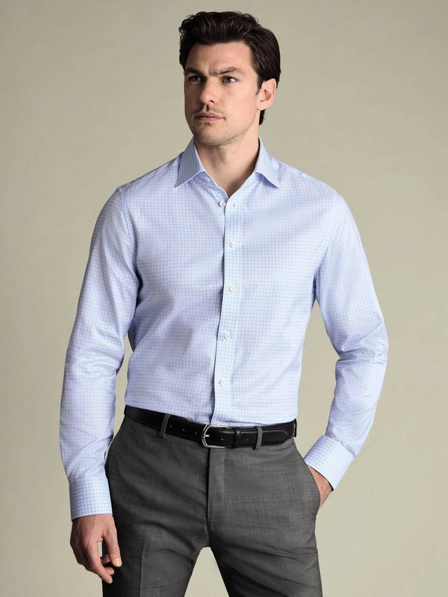Хлопковая сорочка в клетку с облегающим кроем Charles Tyrwhitt, Light Blue
Хлопковая сорочка в клетку с облегающим кроем Charles Tyrwhitt, Light Blue