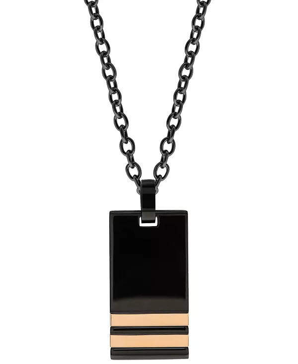Ожерелье Sutton из черной стали с подвеской и двойной полосой из розового золота Sutton By Rhona Sutton, black
Ожерелье Sutton из черной стали с подвеской и двойной полосой из розового золота Sutton By Rhona Sutton, black
