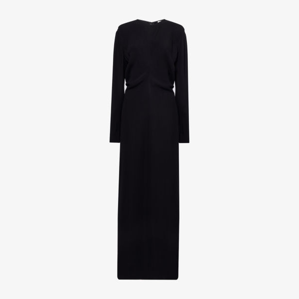 Платье макси Toteme с круглым вырезом и длинными рукавами из ткани, черный
Платье макси Toteme с круглым вырезом и длинными рукавами из ткани, черный