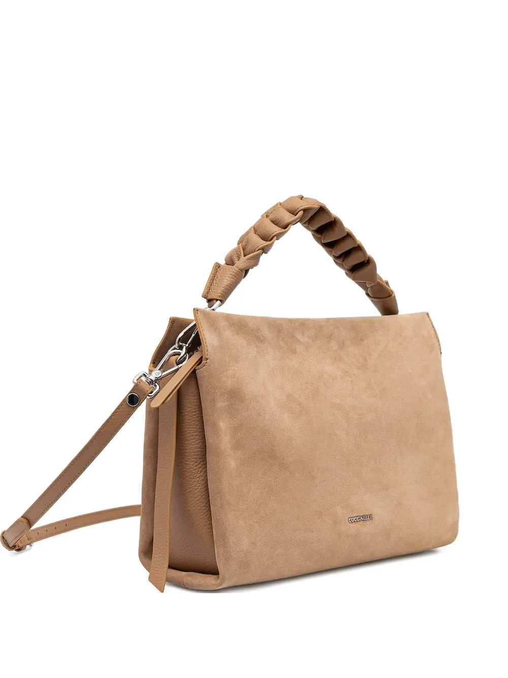 Сумка-тоут из замши с плетеной ручкой Coccinelle, коричневый
Сумка-тоут из замши с плетеной ручкой Coccinelle, коричневый