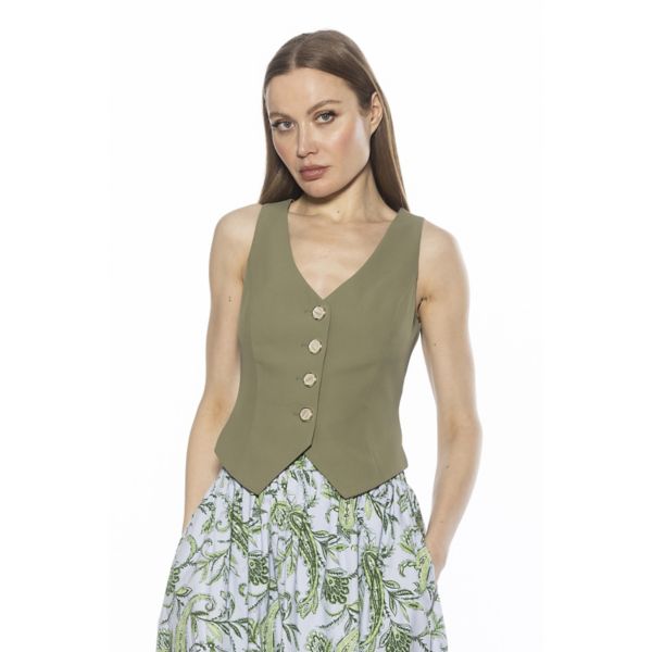 Женский топ-безрукавка Лилиана на пуговицах Alexia Admor, зеленый
Женский топ-безрукавка Лилиана на пуговицах Alexia Admor, зеленый