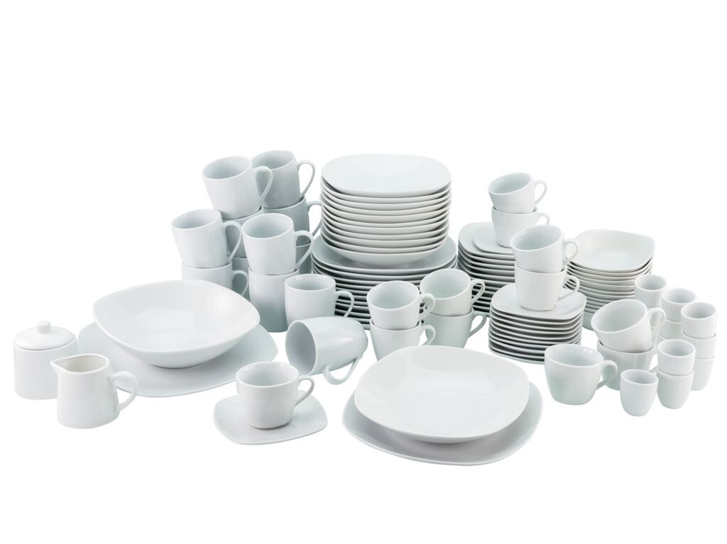 CreaTable, 13779, Square White, комбинированный сервиз 100 предметов, фарфор, белый
CreaTable, 13779, Square White, комбинированный сервиз 100 предметов, фарфор, белый