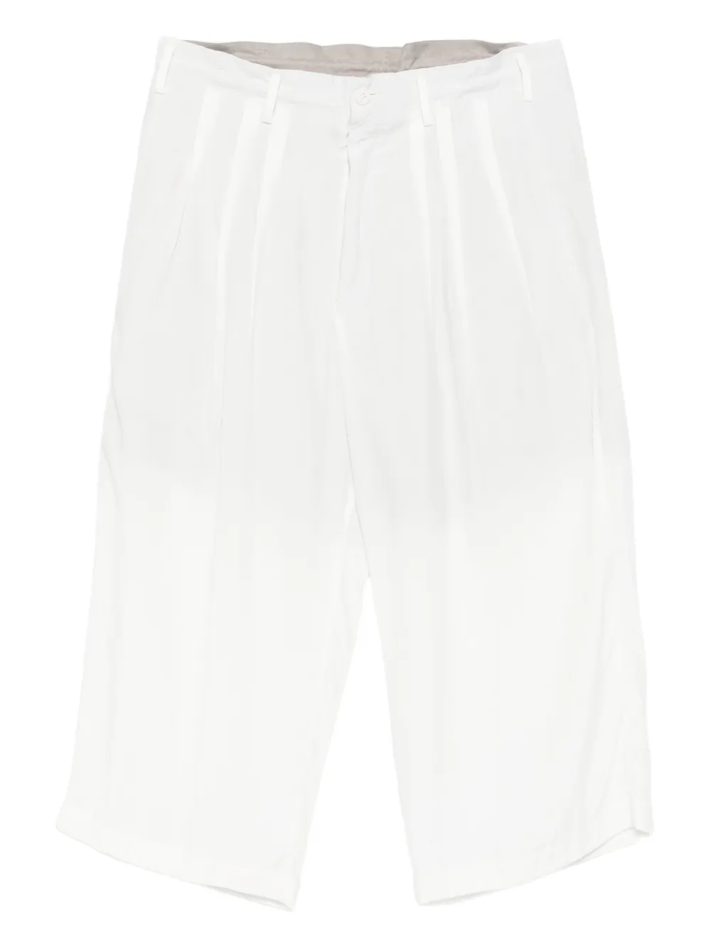 Укороченные брюки со складками Yohji Yamamoto, белый
Укороченные брюки со складками Yohji Yamamoto, белый