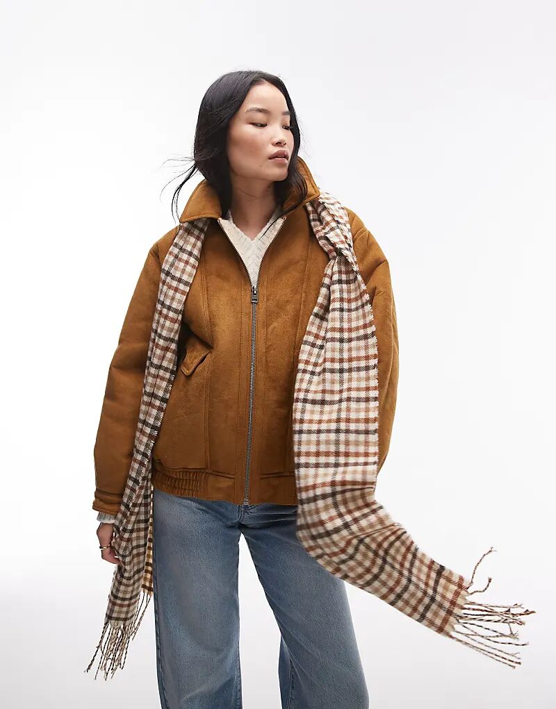 Куртка-бомбер Topshop из искусственной замши Borg коричневого цвета
Куртка-бомбер Topshop из искусственной замши Borg коричневого цвета