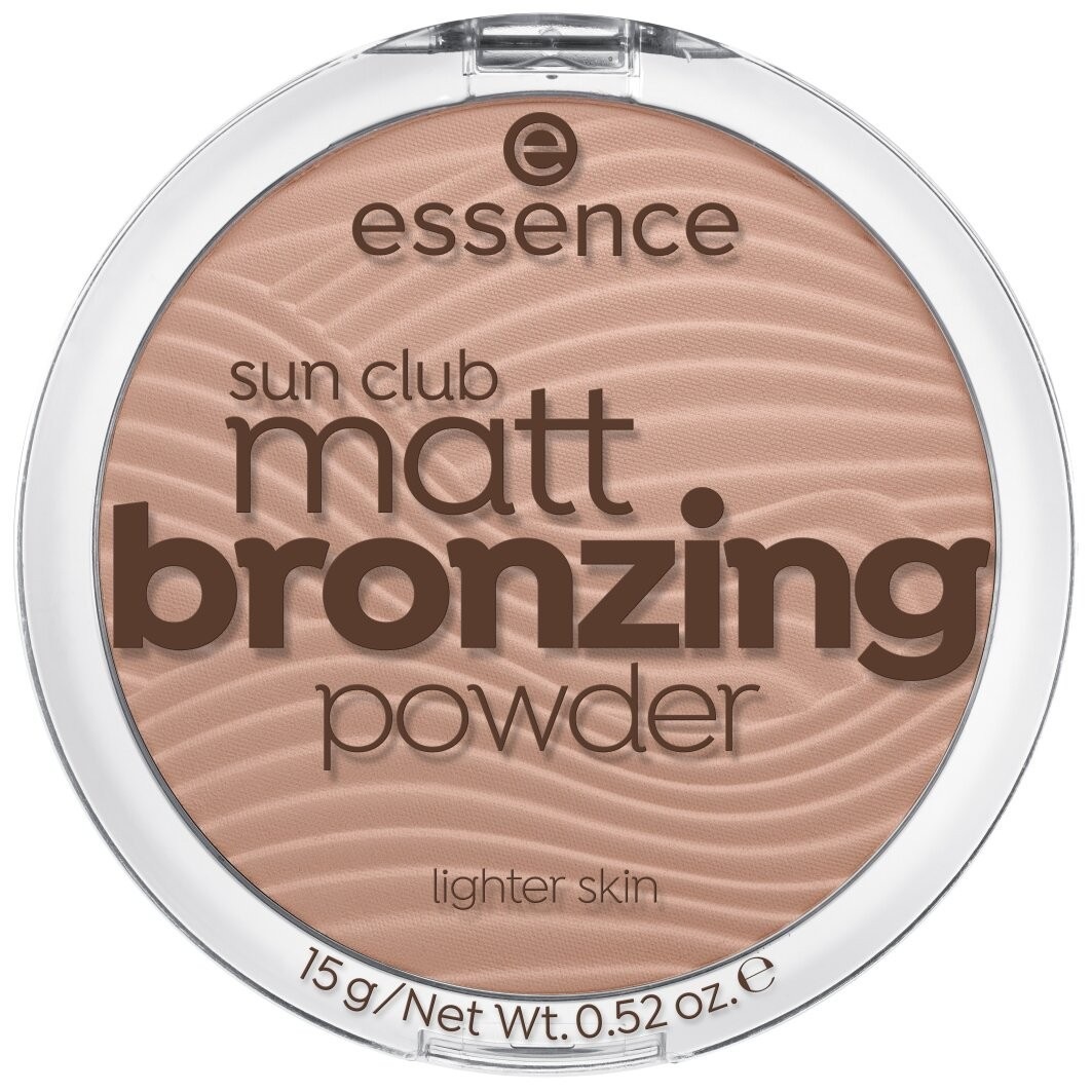 Бронзер sun club matt bronzing powder Essence, 01 - natural, вес 15 гр.
Бронзер sun club matt bronzing powder Essence, 01 - natural, вес 15 гр.