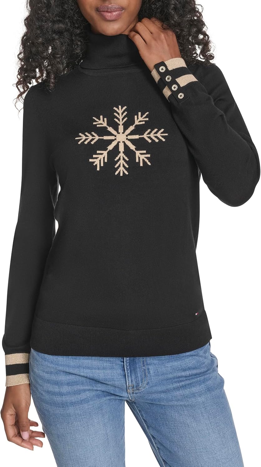 Женская хлопковая водолазка с длинным рукавом Tommy Hilfiger, легкая, Black Snowflake
Женская хлопковая водолазка с длинным рукавом Tommy Hilfiger, легкая, Black Snowflake