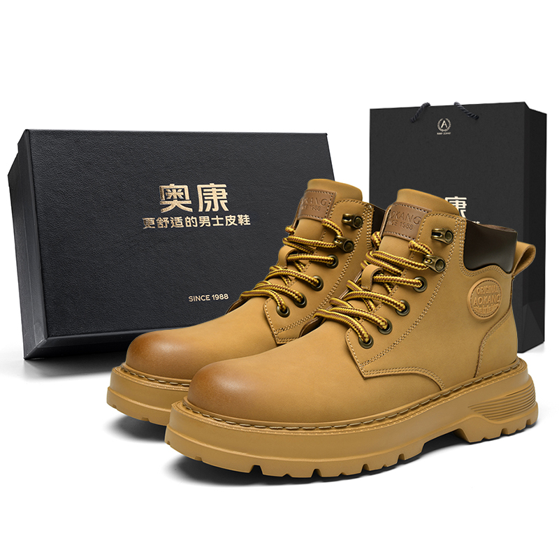 AOKANG Мужские ботинки Martin, желто-коричневые, хаки 
AOKANG Мужские ботинки Martin, желто-коричневые, хаки