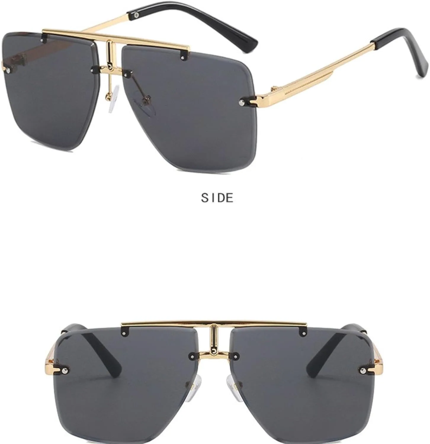 Модные мужские солнцезащитные очки без оправы для женщин, с двойной перемычкой, металлической оправой, для вождения, защита от УФ-излучения UV400 VVTWSSW, Gold Tea
Модные мужские солнцезащитные очки без оправы для женщин, с двойной перемычкой, металлической оправой, для вождения, защита от УФ-излучения UV400 VVTWSSW, Gold Tea