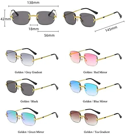 Популярные маленькие прямоугольные солнцезащитные очки в стиле ретро, без оправы, с зеркальным покрытием, защита от УФ-излучения UV400 MTZJH, Green Mirror
Популярные маленькие прямоугольные солнцезащитные очки в стиле ретро, без оправы, с зеркальным покрытием, защита от УФ-излучения UV400 MTZJH, Green Mirror