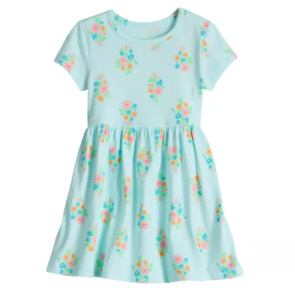 Платье-корсет с короткими рукавами и принтом по всей поверхности для девочек-малышей Jumping Beans, цвет bouquet floral blue 
Платье-корсет с короткими рукавами и принтом по всей поверхности для девочек-малышей Jumping Beans, цвет bouquet floral blue