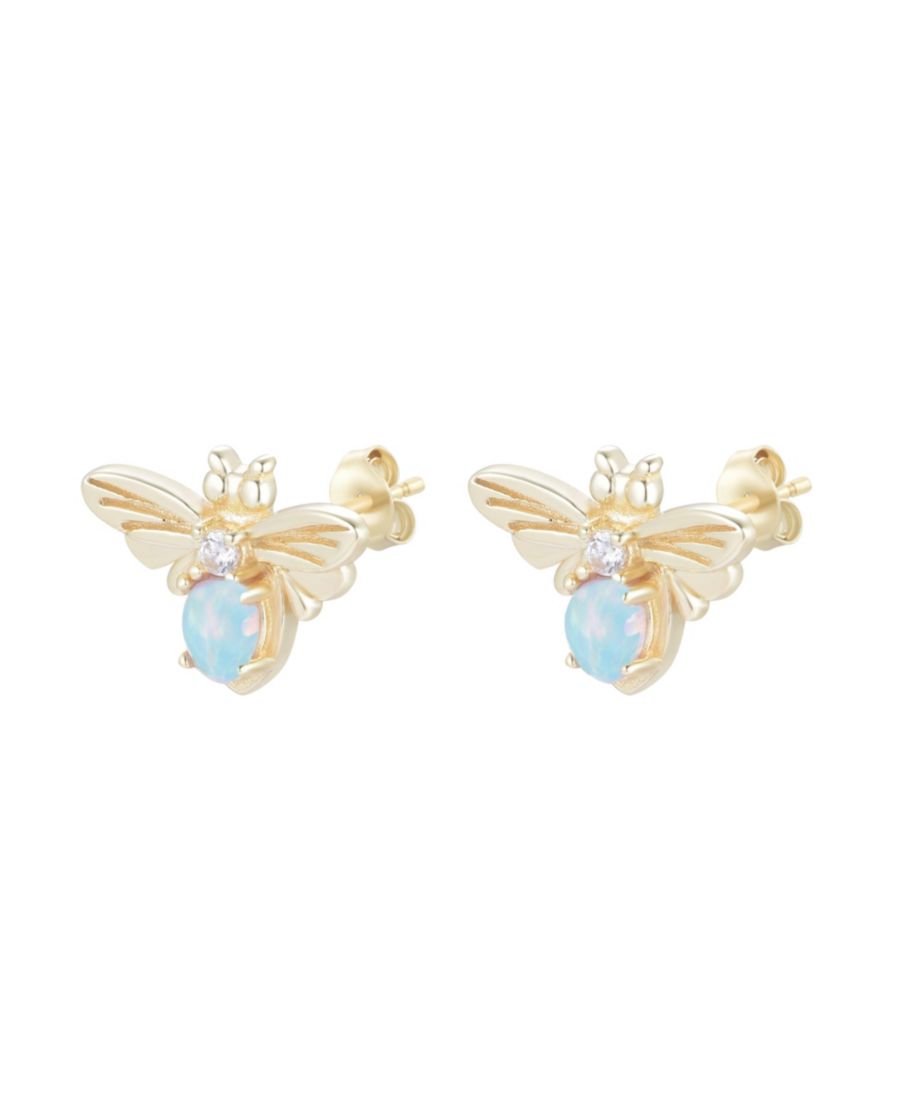 Серьги-гвоздики в виде пчел с искусственно выращенным опалом в оправе из стерлингового серебра с покрытием из 14-каратного золота Kamaria, Light green opal
Серьги-гвоздики в виде пчел с искусственно выращенным опалом в оправе из стерлингового серебра с покрытием из 14-каратного золота Kamaria, Light green opal