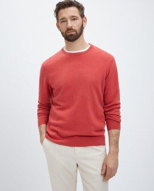 Мужской однотонный кашемировый свитер с круглым вырезом Emidio Tucci, коралловый
Мужской однотонный кашемировый свитер с круглым вырезом Emidio Tucci, коралловый