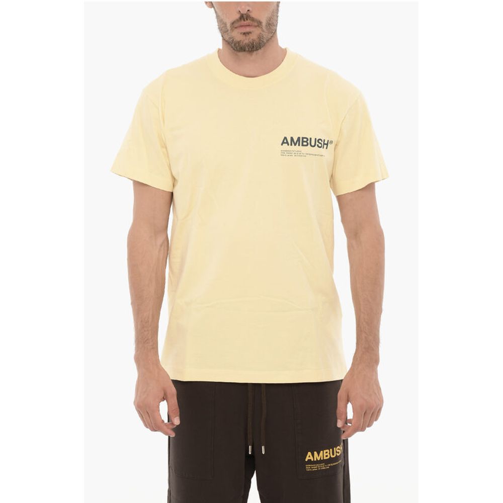 Однотонная футболка с круглым вырезом и напечатанным логотипом Ambush, Yellow
Однотонная футболка с круглым вырезом и напечатанным логотипом Ambush, Yellow
