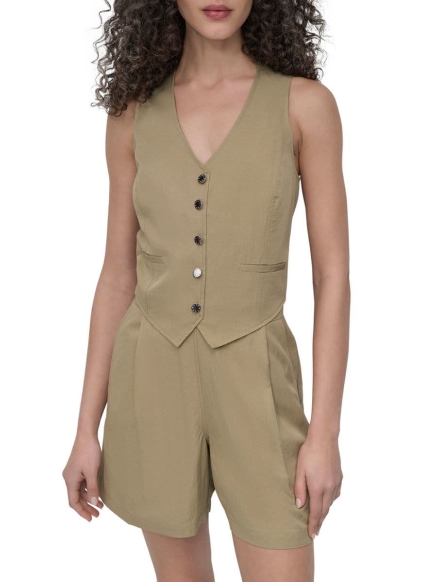 Комбинезон из твила без рукавов с застежкой на пуговицы спереди DKNY, цвет Pale Moss
Комбинезон из твила без рукавов с застежкой на пуговицы спереди DKNY, цвет Pale Moss