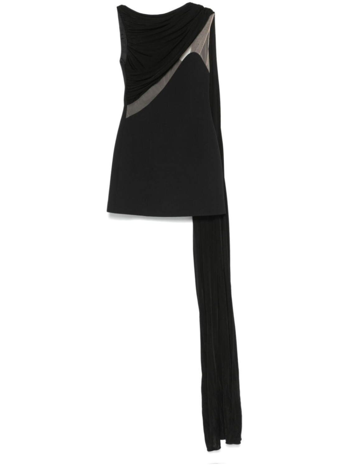 Мини-платье с драпировкой и вставками из тюля David Koma, черный
Мини-платье с драпировкой и вставками из тюля David Koma, черный