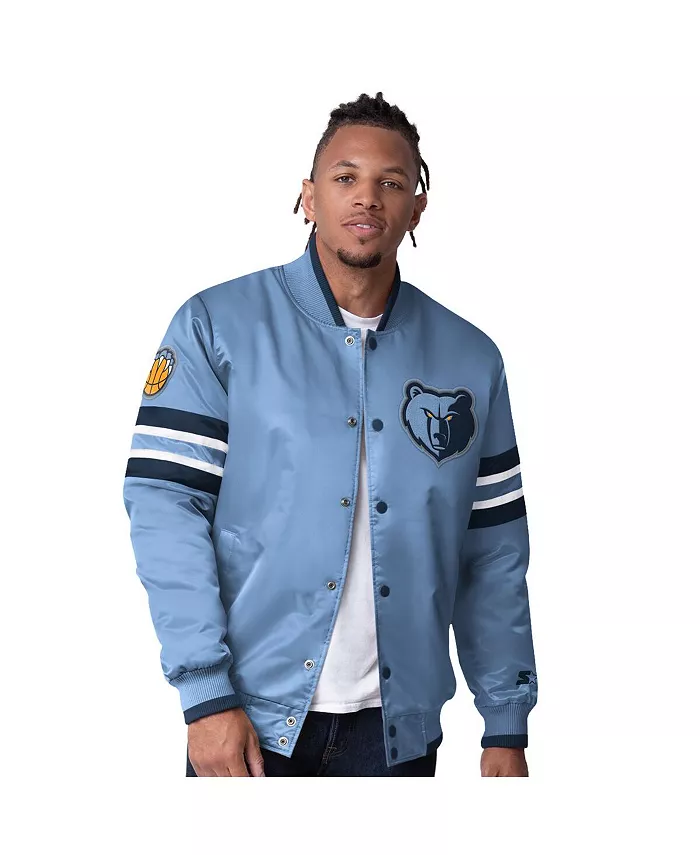 Мужская светло-голубая бейсбольная куртка Memphis Grizzlies Scout Varsity на пуговицах из сатина Starter
Мужская светло-голубая бейсбольная куртка Memphis Grizzlies Scout Varsity на пуговицах из сатина Starter
