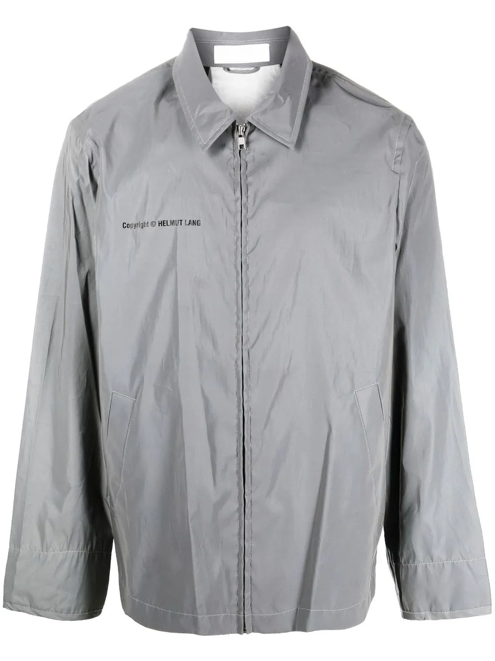 Куртка на молнии с логотипом Helmut Lang, серебяный 
Куртка на молнии с логотипом Helmut Lang, серебяный