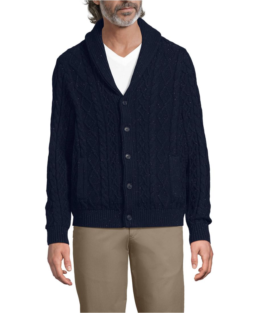Мужской кардиган с длинными рукавами из хлопковой смеси с косами Lands' End, Highlands navy donegal
Мужской кардиган с длинными рукавами из хлопковой смеси с косами Lands' End, Highlands navy donegal