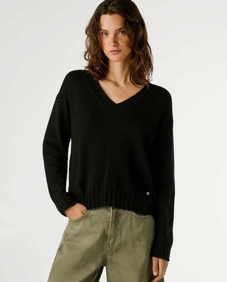 Женский джемпер с вырезанным логотипом вязки пунто Pepe Jeans, черный
Женский джемпер с вырезанным логотипом вязки пунто Pepe Jeans, черный