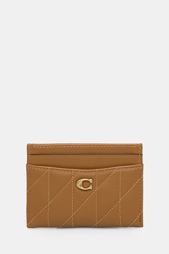 Кожаный чехол для карт Essential Card Case Coach, бежевый 
Кожаный чехол для карт Essential Card Case Coach, бежевый