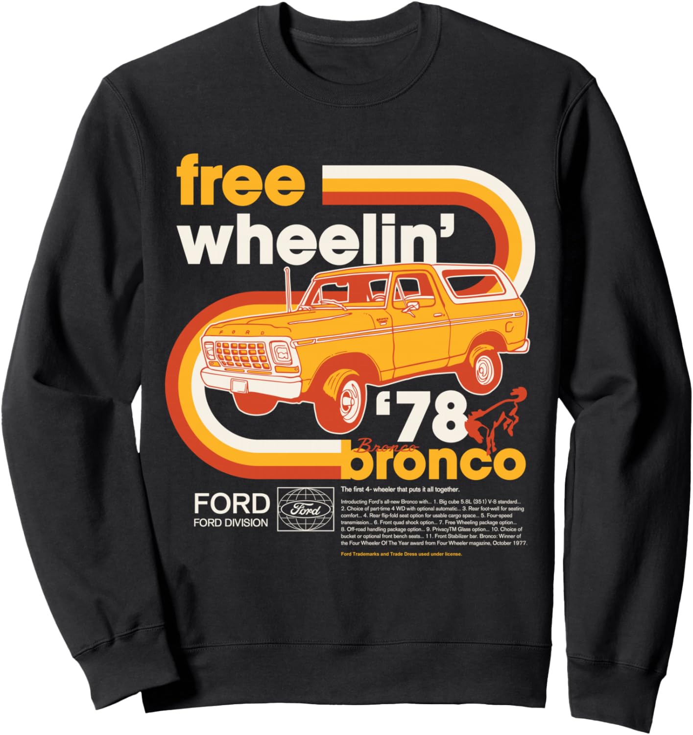 Толстовка Ford - Bronco Free Wheelin 1978 4 Wheeler Division, черная, Черный, Толстовка Ford - Bronco Free Wheelin 1978 4 Wheeler Division, черная
Толстовка Ford - Bronco Free Wheelin 1978 4 Wheeler Division, черная, Черный, Толстовка Ford - Bronco Free Wheelin 1978 4 Wheeler Division, черная