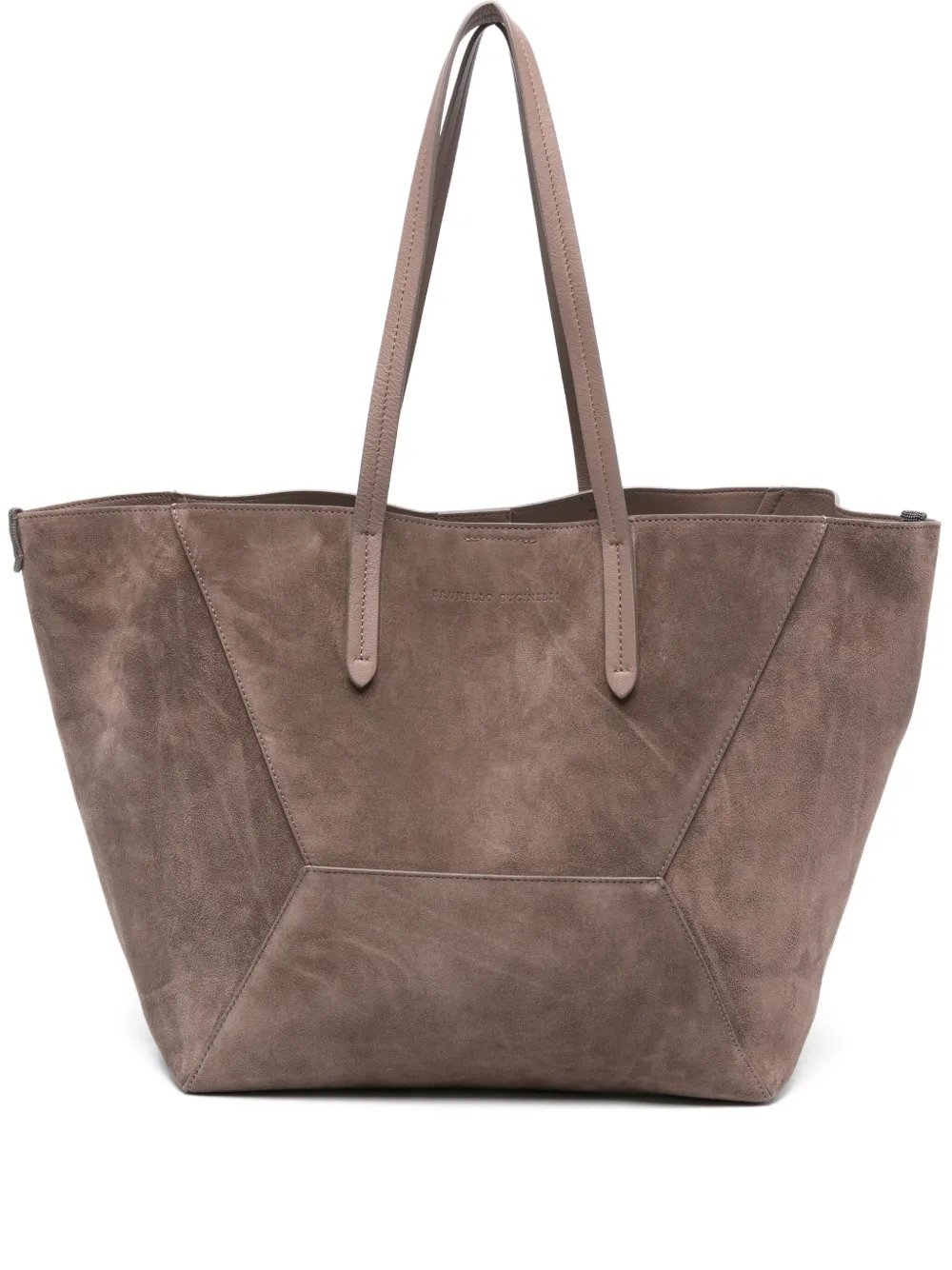 Замшевая сумка-тоут Brunello Cucinelli, серый 
Замшевая сумка-тоут Brunello Cucinelli, серый