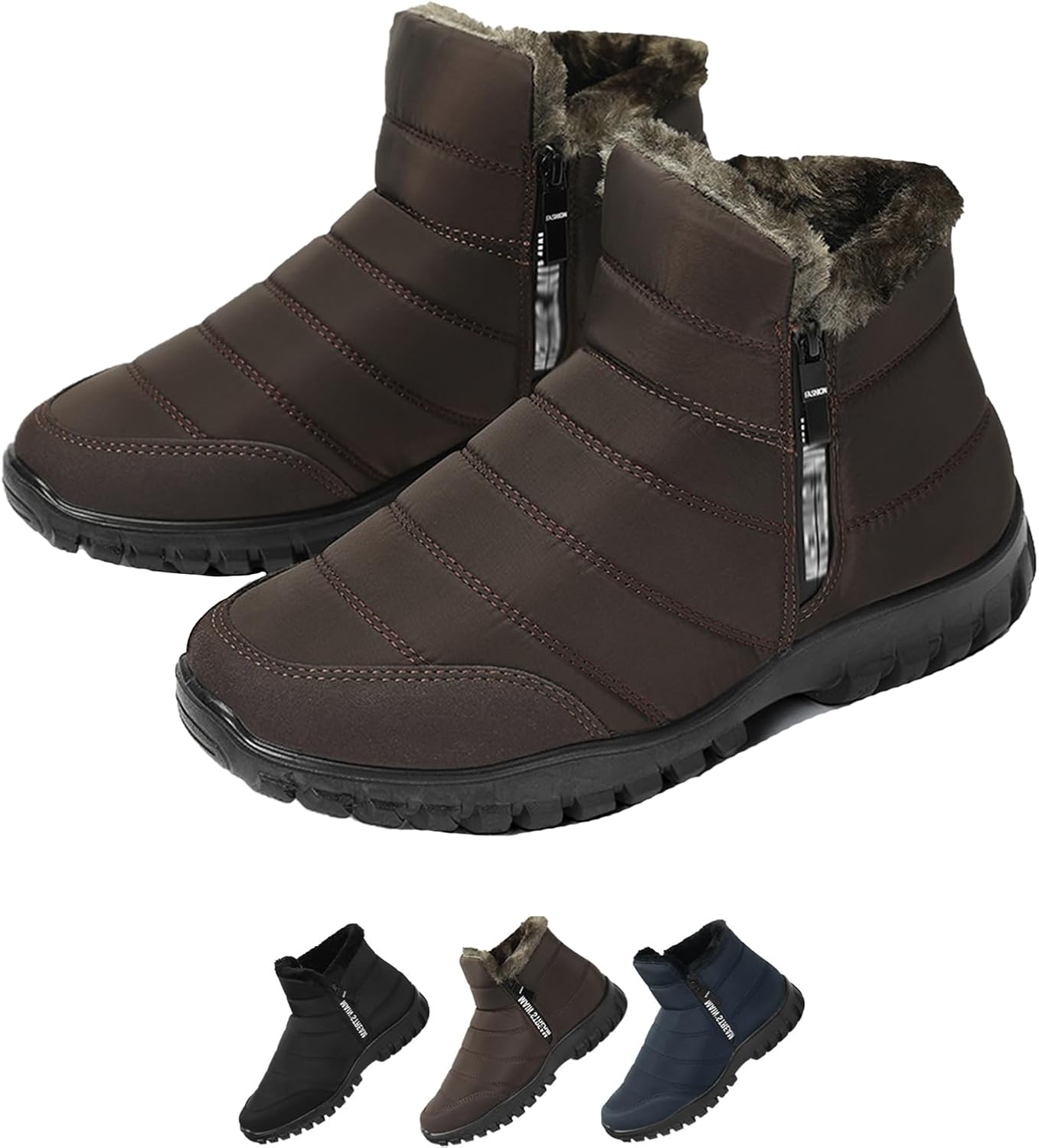 Мужские водонепроницаемые теплые зимние сапоги на молнии с меховой подкладкой, противоскользящие, зимние ботинки до щиколотки для улицы, легкие снегоступы для мужчин Generic, Coffee
Мужские водонепроницаемые теплые зимние сапоги на молнии с меховой подкладкой, противоскользящие, зимние ботинки до щиколотки для улицы, легкие снегоступы для мужчин Generic, Coffee