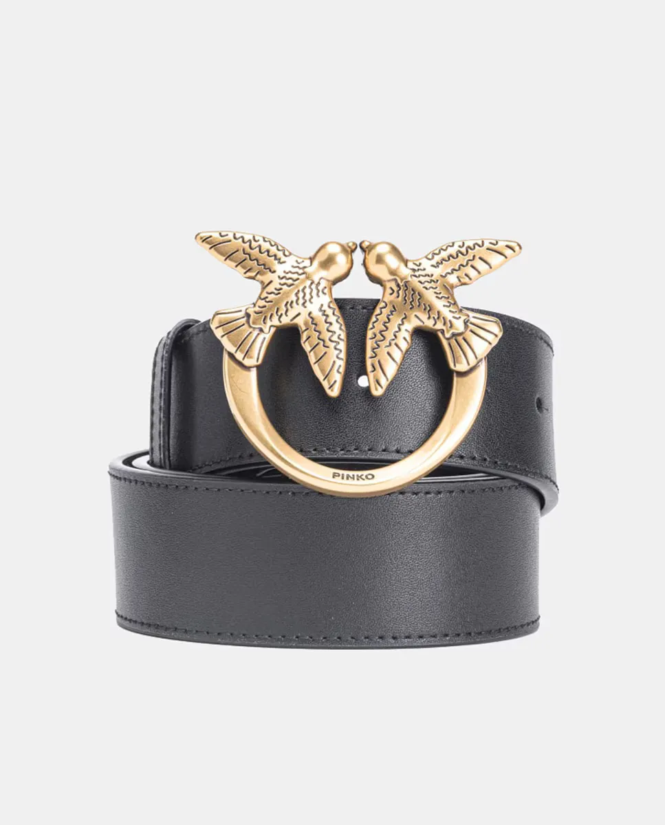 Черный ремень шириной 4 см с золотой пряжкой Pinko
Черный ремень шириной 4 см с золотой пряжкой Pinko