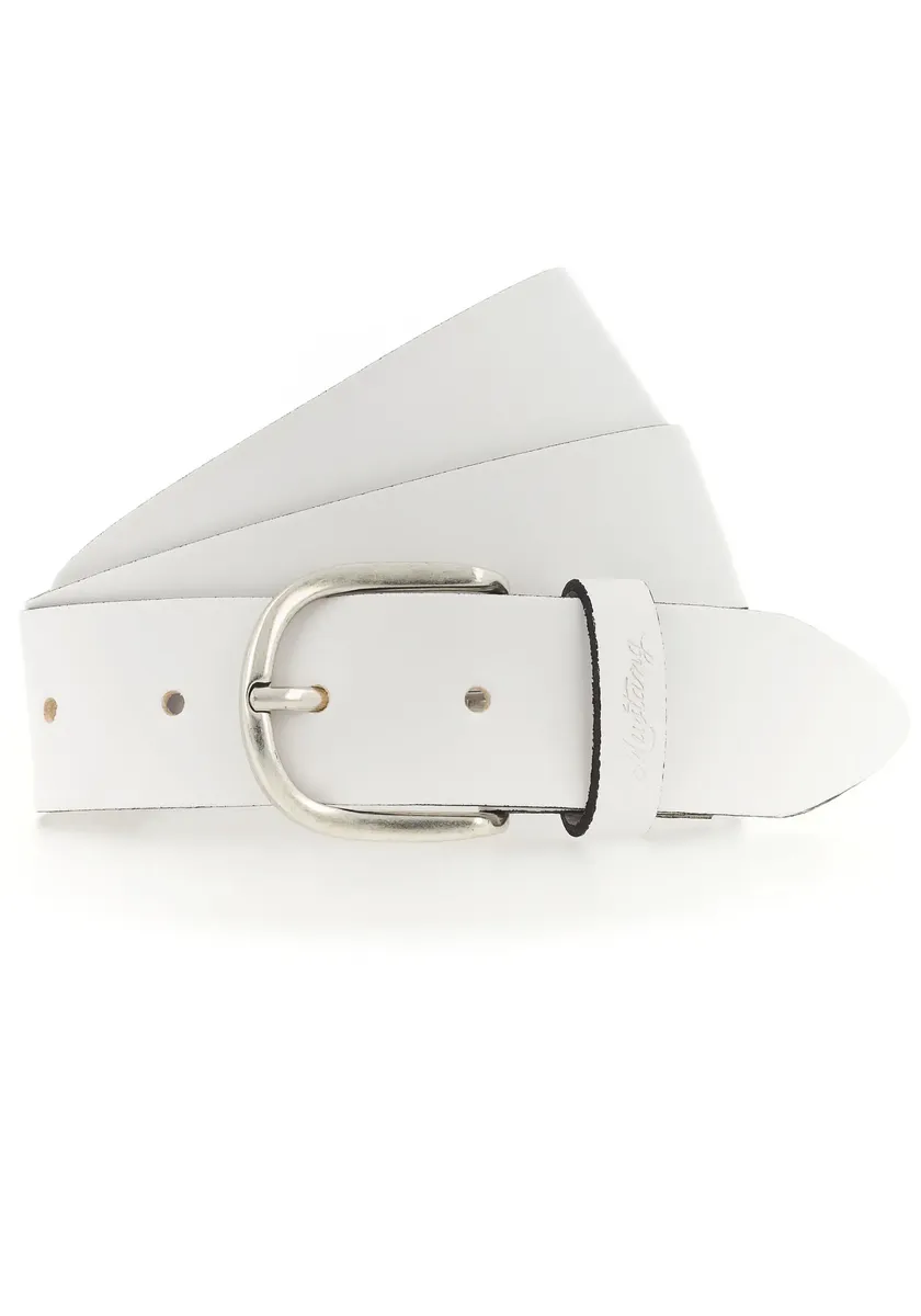 Кожаный ремень MUSTANG с тиснением логотипа MUSTANG на петле, белый
Кожаный ремень MUSTANG с тиснением логотипа MUSTANG на петле, белый