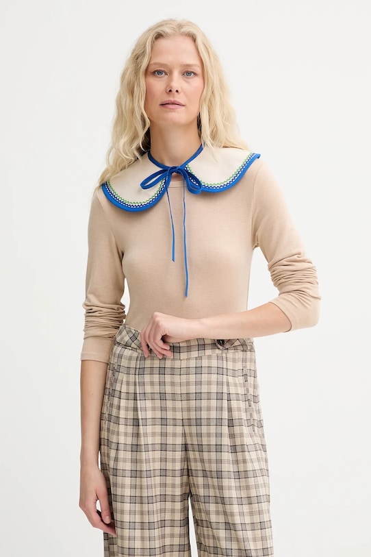 Декоративный воротник из денима creative upcycling Renewed, бежевый 
Декоративный воротник из денима creative upcycling Renewed, бежевый