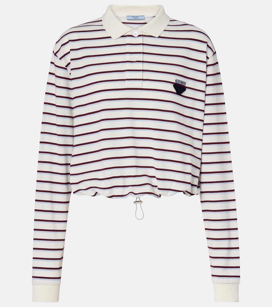 Полосатая рубашка-поло из хлопкового пике Prada, Neutral
Полосатая рубашка-поло из хлопкового пике Prada, Neutral