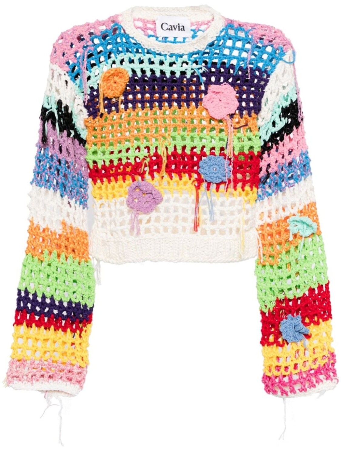 CAVIA полосатый джемпер в технике кроше, белый
CAVIA полосатый джемпер в технике кроше, белый