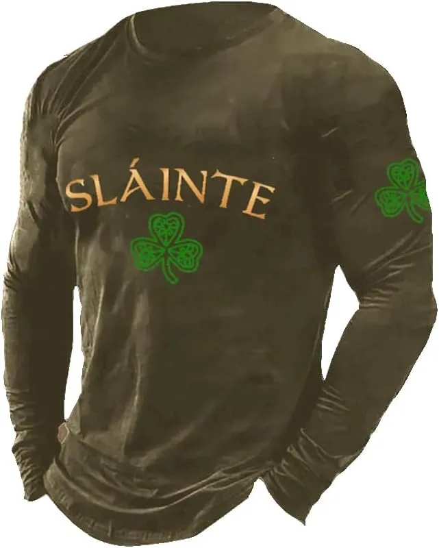 Slainte Shamrock Casual Long Sleeve T-Shirt St Patrick Day Sweatshirt Men
Slainte Shamrock Casual Long Sleeve T-Shirt St Patrick Day Sweatshirt Men