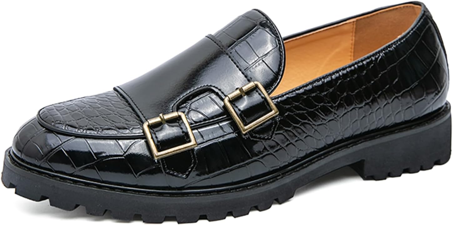 Мужские туфли-лоферы Dacnakby с двойной пряжкой монк, кожаные слипоны бордового цвета с узором под крокодила и рифленой подошвой, деловая и повседневная стильная обувь
Мужские туфли-лоферы Dacnakby с двойной пряжкой монк, кожаные слипоны бордового цвета с узором под крокодила и рифленой подошвой, деловая и повседневная стильная обувь