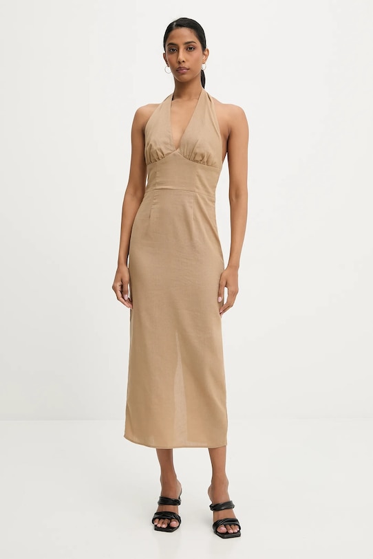 Платье с льняной тканью Answear.Lab, коричневый
Платье с льняной тканью Answear.Lab, коричневый