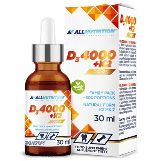 Allnutrition, Витамин D3 4000 + К2 30 мл капли
Allnutrition, Витамин D3 4000 + К2 30 мл капли