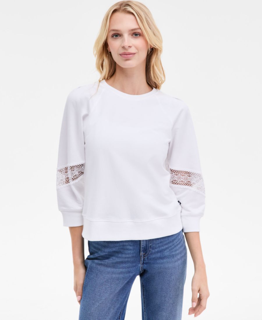 Женская плиссированная толстовка с кружевной отделкой и рукавами 3/4 Nautica Jeans, Bright White
Женская плиссированная толстовка с кружевной отделкой и рукавами 3/4 Nautica Jeans, Bright White