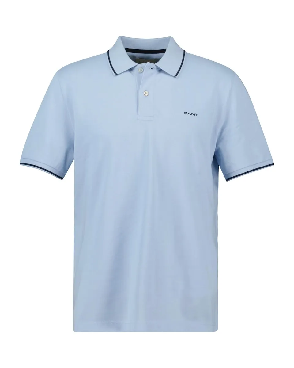 Мужская рубашка-поло из пике с деталями на рукавах и воротнике Gant, голубой
Мужская рубашка-поло из пике с деталями на рукавах и воротнике Gant, голубой