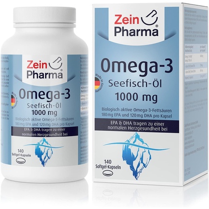 Рыбий жир ZeinPharma Omega-3 1000 мг с EPA, DHA и витамином E 140 мягких капсул - месячная упаковка
Рыбий жир ZeinPharma Omega-3 1000 мг с EPA, DHA и витамином E 140 мягких капсул - месячная упаковка