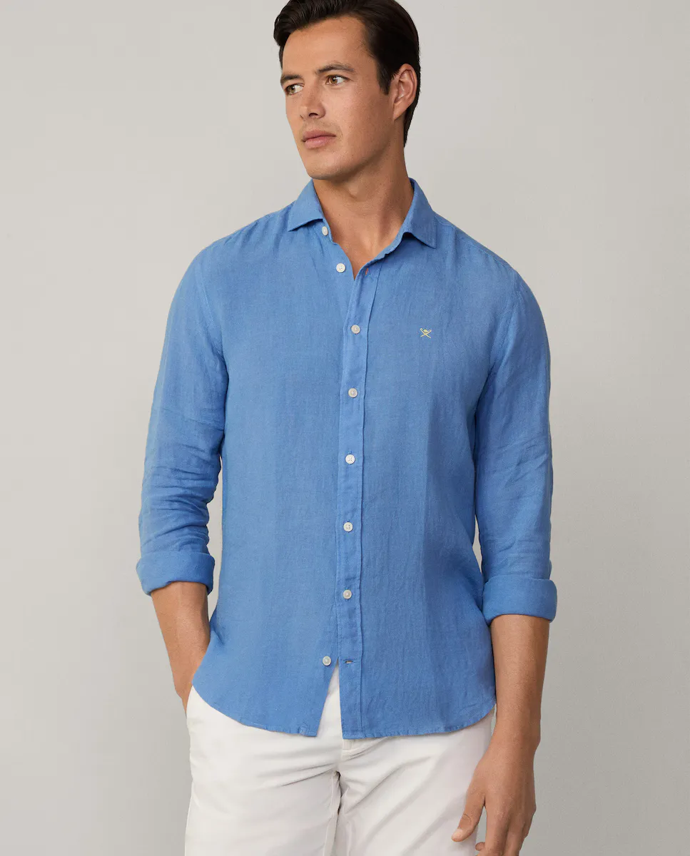 Мужская рубашка, приталенная, из окрашенного в готовом виде льна Hackett, синий
Мужская рубашка, приталенная, из окрашенного в готовом виде льна Hackett, синий