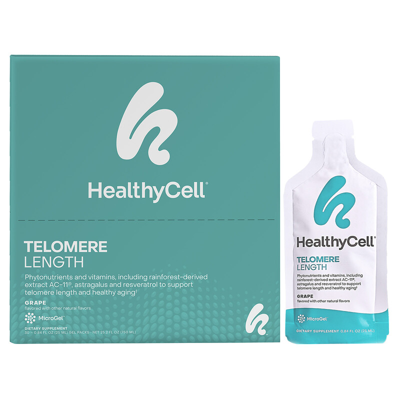 HealthyCell, Telomere Length, виноград, пакетики из 30 гелей по 25 мл (0,84 жидк. Унции)
HealthyCell, Telomere Length, виноград, пакетики из 30 гелей по 25 мл (0,84 жидк. Унции)