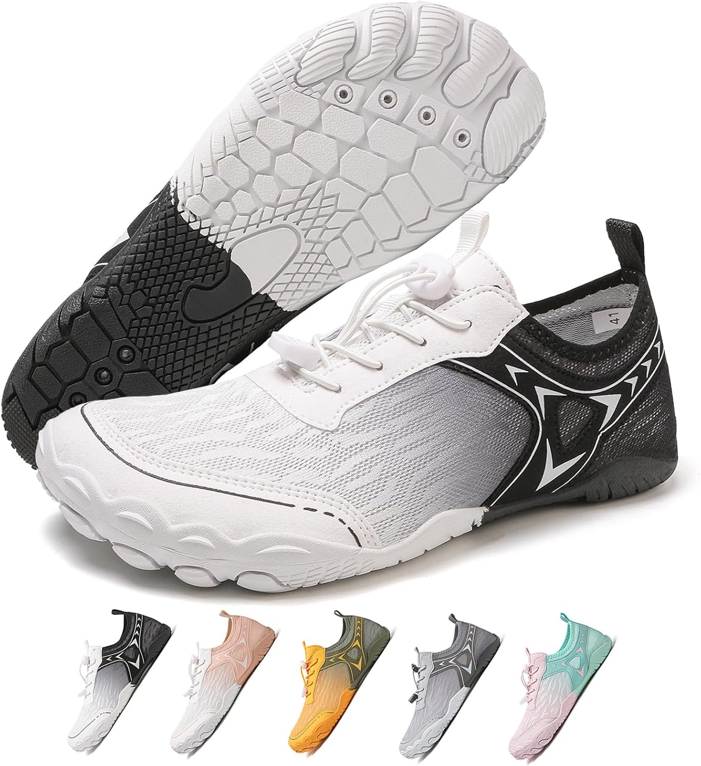 Кроссовки для женщин и мужчин унисекс, быстросохнущие, с нескользящей подошвой, широким носком Feedmoo, белый/черный
Кроссовки для женщин и мужчин унисекс, быстросохнущие, с нескользящей подошвой, широким носком Feedmoo, белый/черный