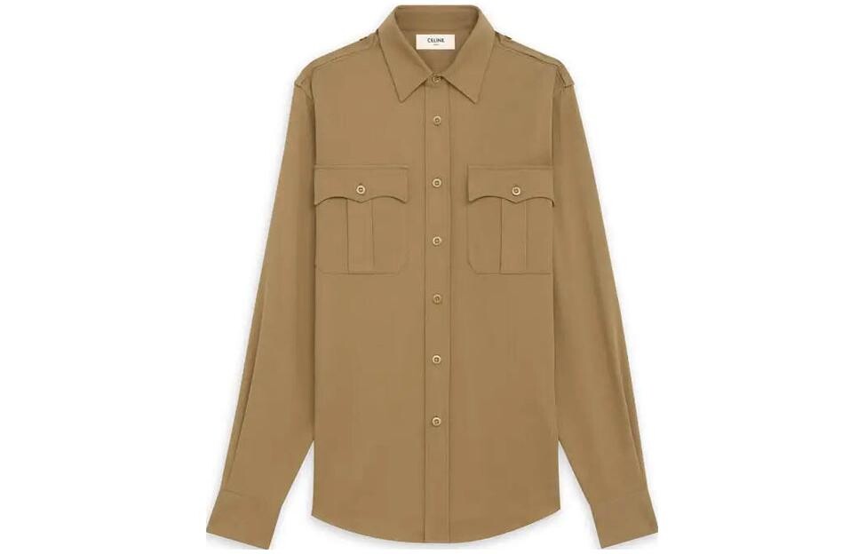 Рубашка мужская коричневая Celine, коричневый 
Рубашка мужская коричневая Celine, коричневый